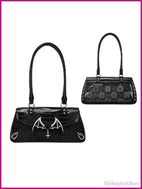 Faux Leather Ita Bag Bat Wing Closure Transparent Display Crossbody Shoulder Bag